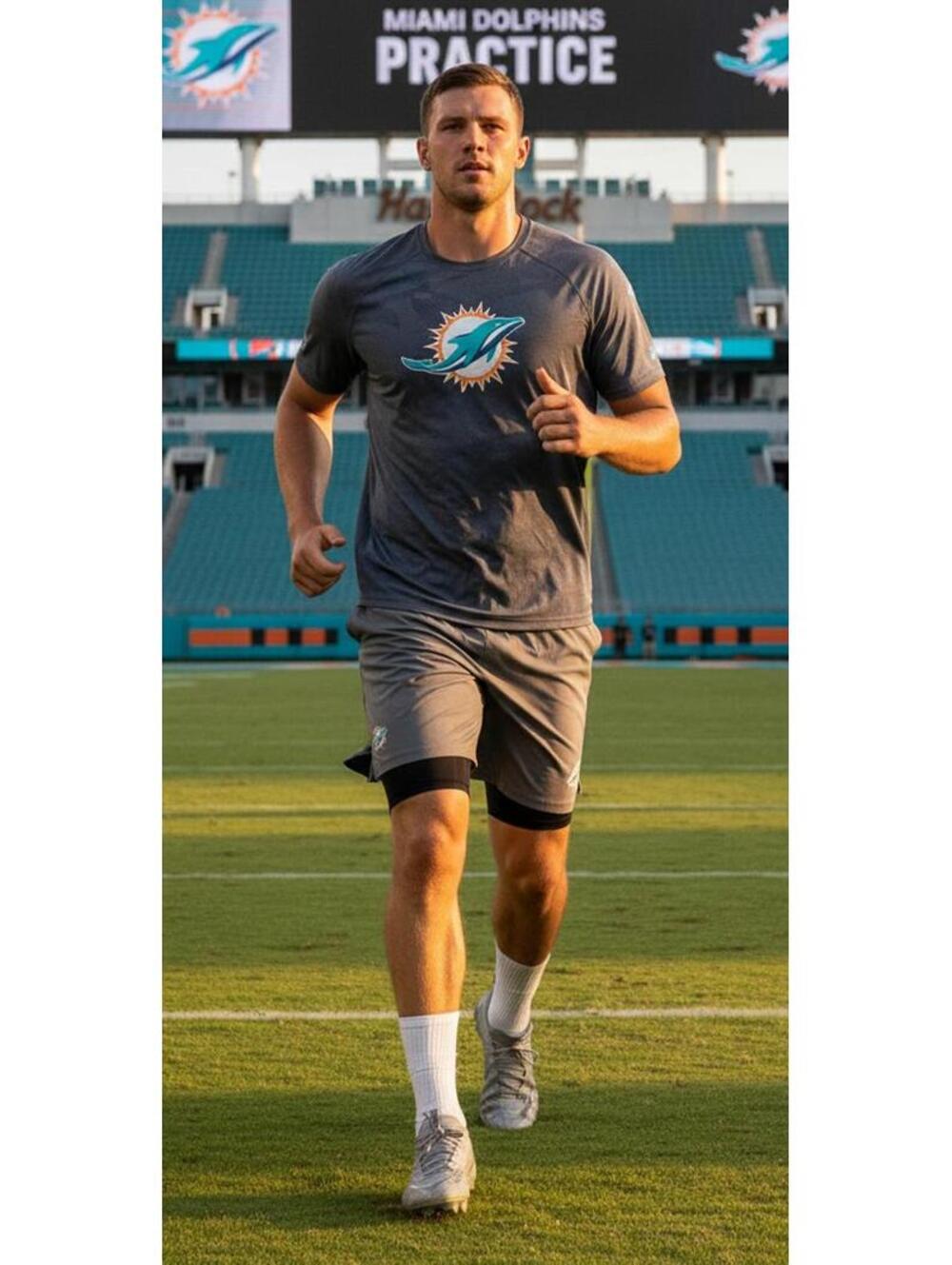 UA Miami Dolphins NFL Combine Athlete Issued HeatGear Camo Training Shirt - L